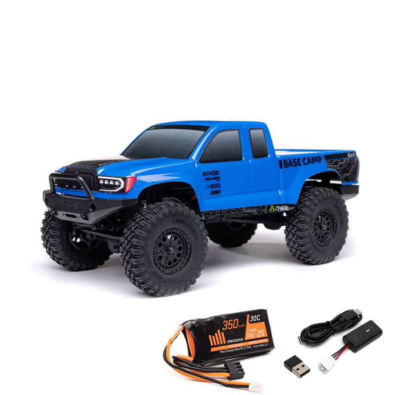 Axial 1/24 SCX24 Base Camp 4WD Rock Crawler Brushed Blue RTR wth